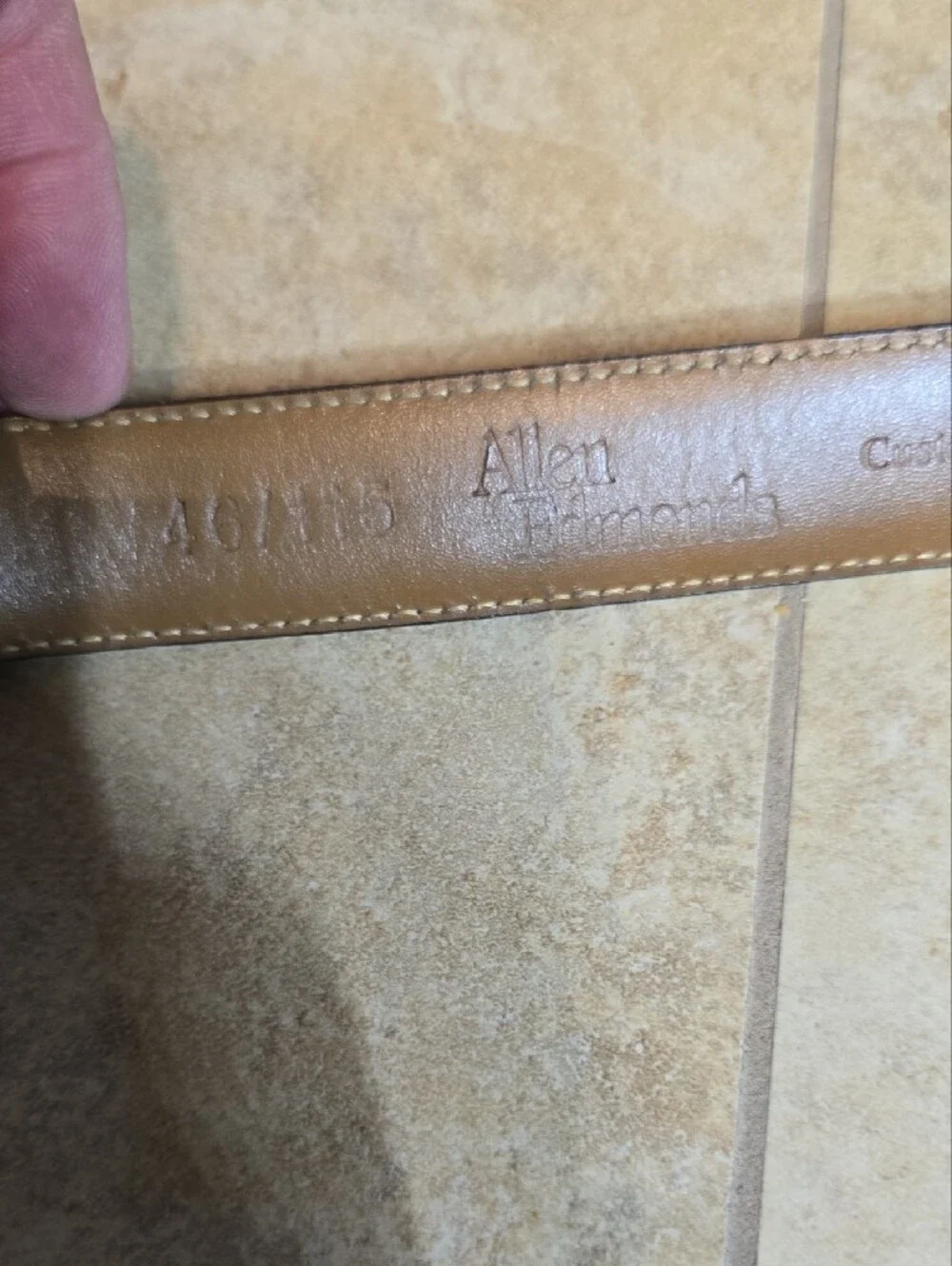Allen Edmonds Black Leather Belt with Brass Buckle